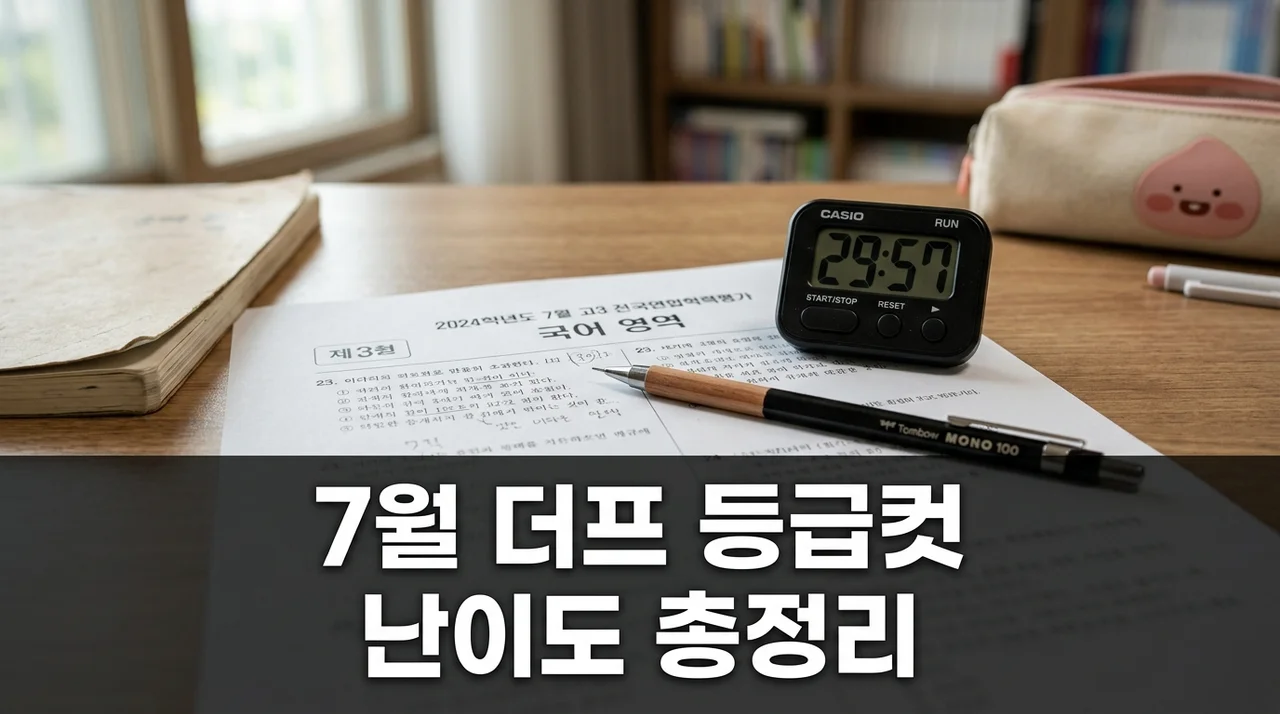 7월 더프 등급컷 예상보다 크게 흔들렸다? 국·수·영 난이도 분석과 성적표 활용법