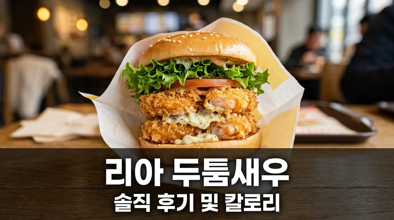 "상상했던 맛이 아닌데?" 롯데리아 리아 두툼새우 가격 칼로리 솔직 후기..