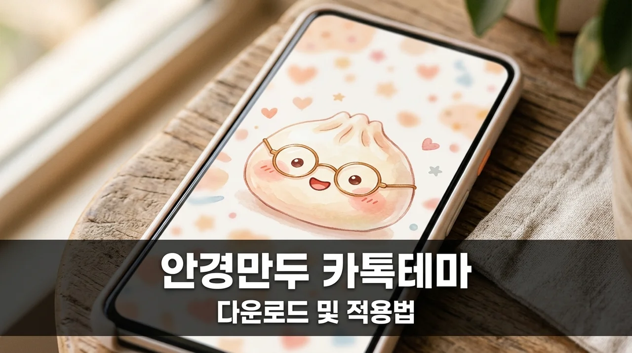 "귀여워서 심쿵.." 난리 난 안경만두 카톡테마 아이폰 안드로이드 다운로드 적용법!