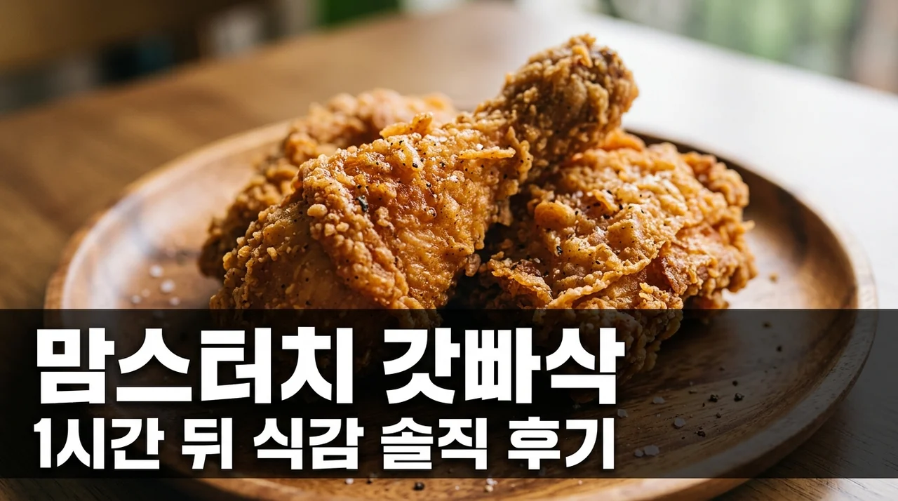 맘스터치 갓빠삭 치킨 가격 칼로리 1시간 뒤 식감 솔직 후기