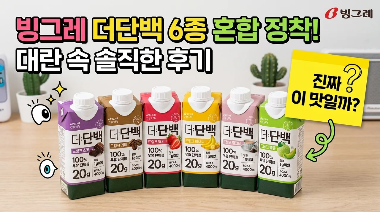 빙그레 더단백 250ml 6종 혼합 정착! 단백질 음료 대란 속 솔직 후기
