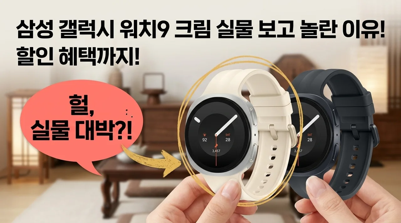 삼성 갤럭시 워치9 크림 실물 보고 놀란 이유! 할인 혜택까지