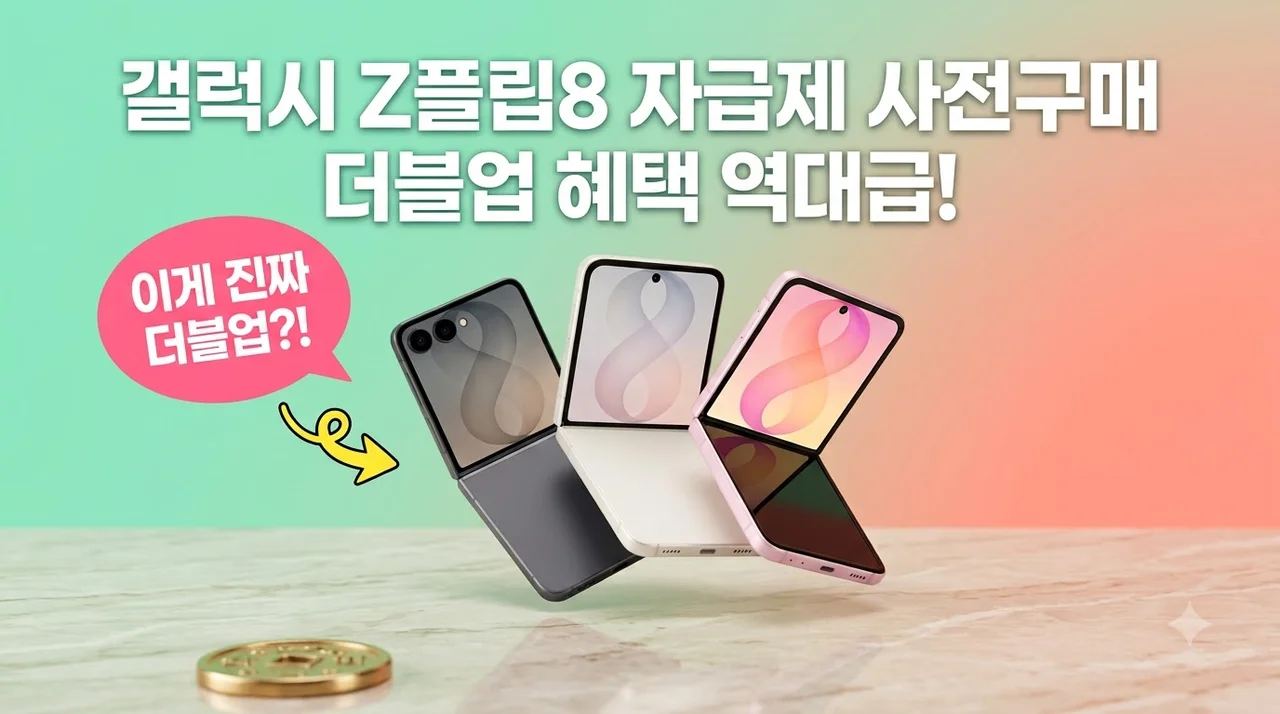 갤럭시 Z플립8 자급제 사전구매 더블업 혜택 역대급!