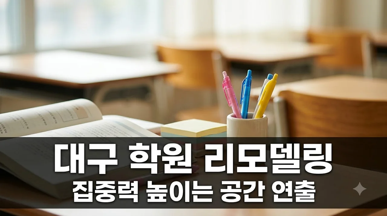 대구 학원 강의실 리모델링 밝고 집중되는 교육공간 연출법
