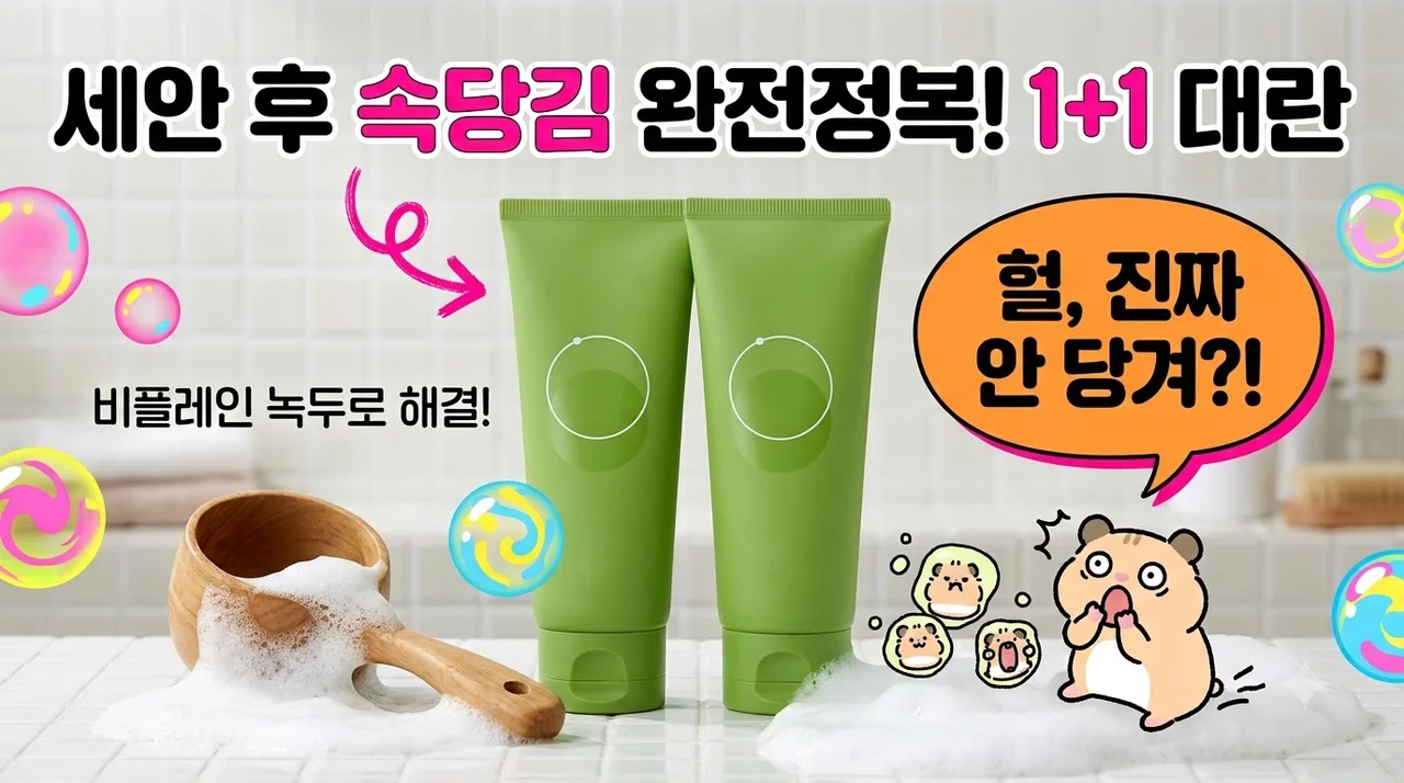 비플레인 녹두 약산성 클렌징폼 1+1 대란 세안후 촉촉함 완벽정리
