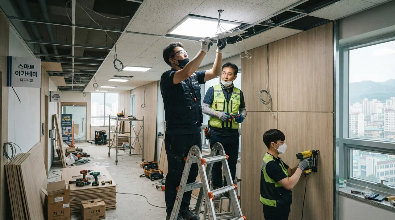 빠르고 깔끔한 학원 리모델링 5단계 공정 솔루션