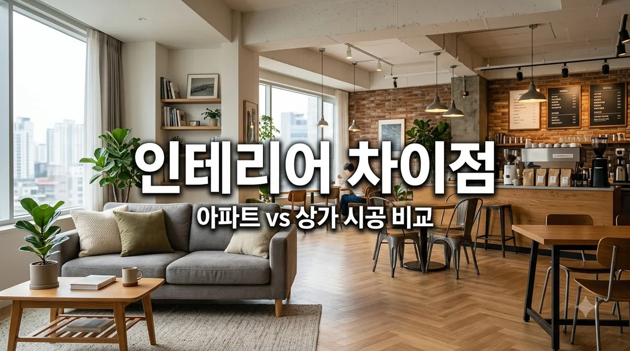 실내 인테리어 시공 아파트와 상가 차이점 핵심 비교 가이드