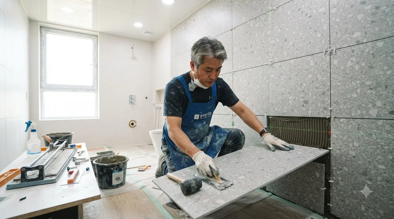 1단계~2단계: 기초를 다지는 철거, 샷시 및 욕실 타일 공사