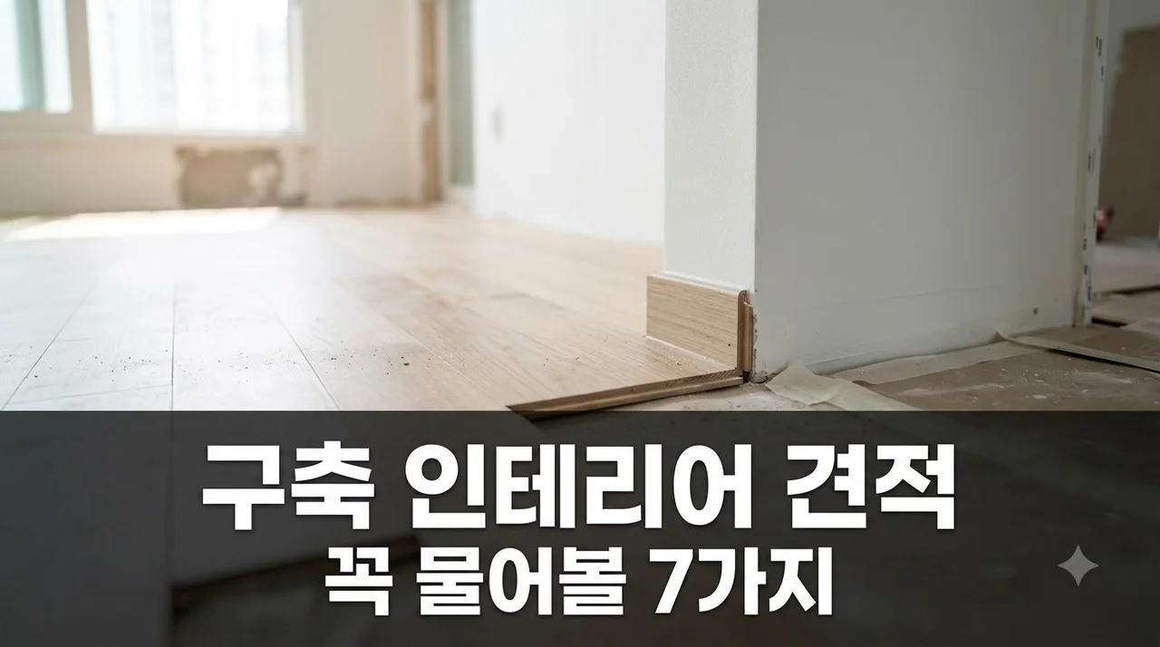 구축 아파트 인테리어 견적 받기 전 꼭 물어봐야 할 것 7가지