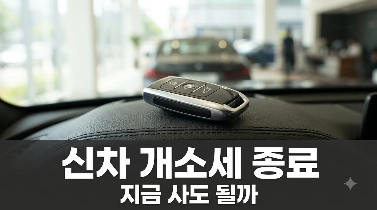 2026 하반기 신차 지금 사도 될까? 개소세 종료 후 뜻밖의 300만원 차이..