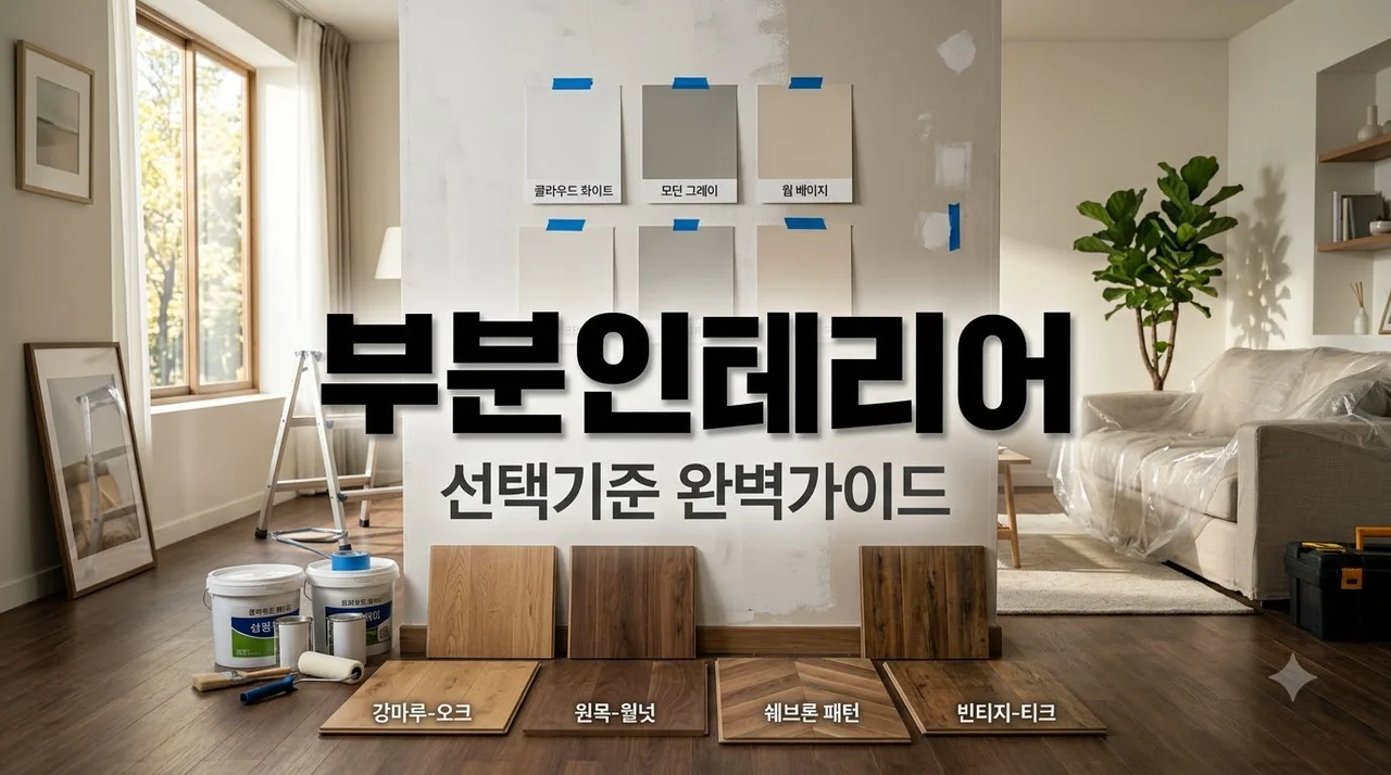 부분 인테리어 공사 전 도배·장판·욕실·필름 선택 기준 완벽 정리
