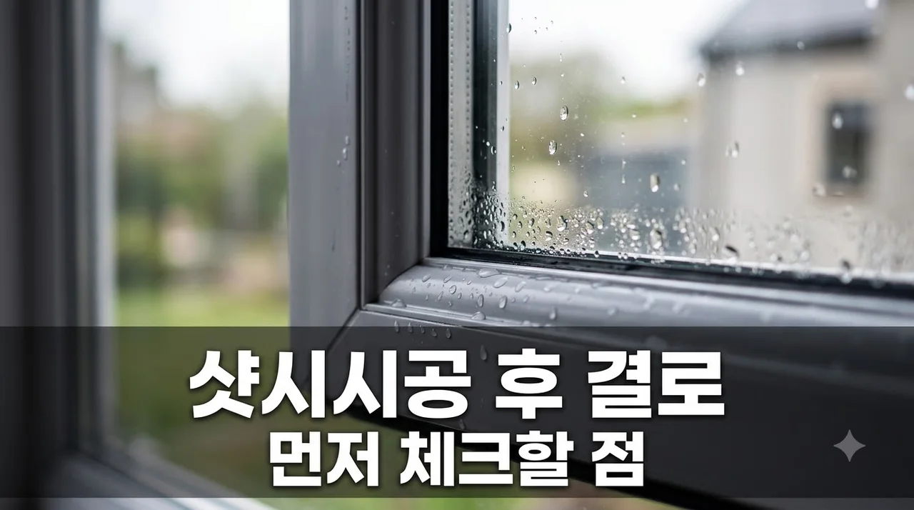 샷시시공 후 결로 원인과 해결법! 점검해야 할 핵심 포인트