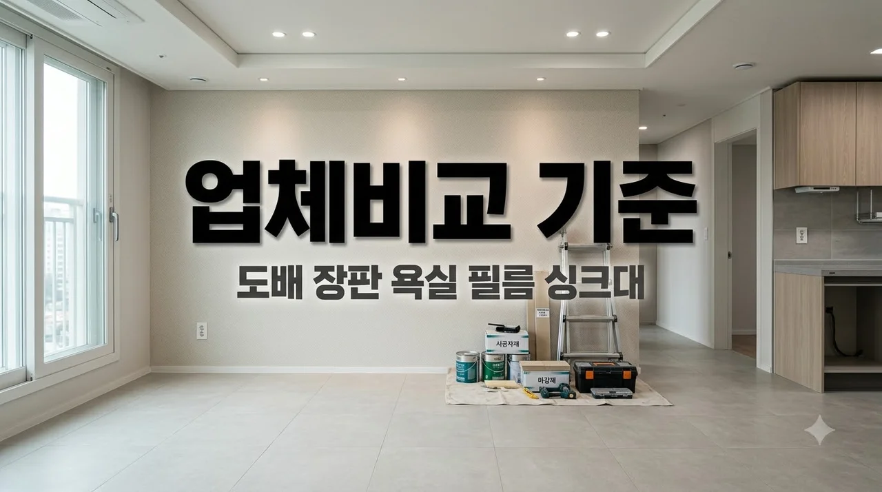 도배·장판·욕실·필름·싱크대교체 업체 비교할 때 핵심 확인 기준 5가지