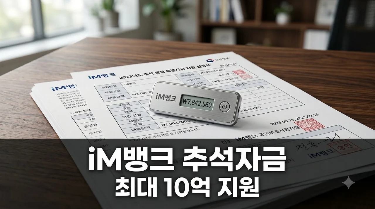 "1조원이나 풀렸다는데".. iM뱅크 추석 특별자금 최대 10억 받는 곳은?