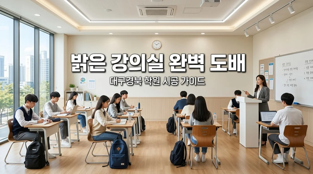 대구경북 학원 도배시공, 밝고 깔끔한 강의실 연출 비결