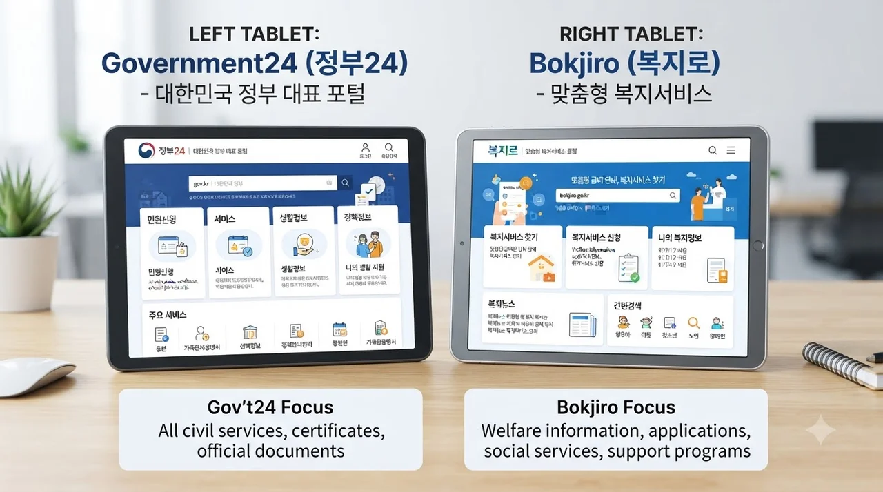 정부24 vs 복지로: 한눈에 비교하는 플랫폼 차이점