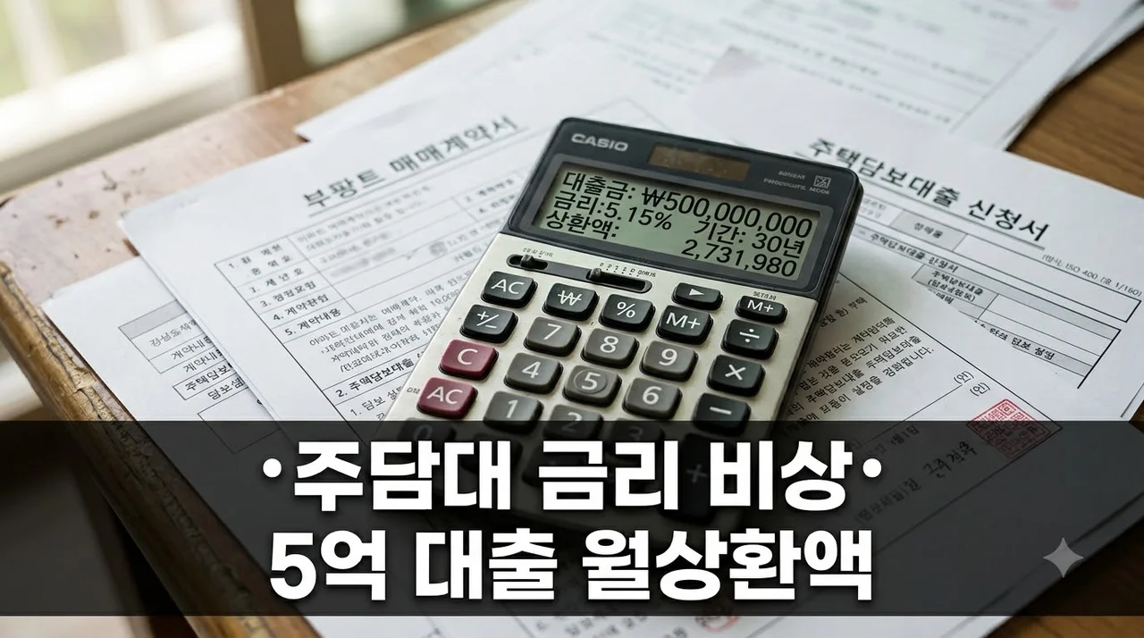 주담대 금리 또 오른다고?.. 5억 대출받으면 월상환액 얼마 되길래