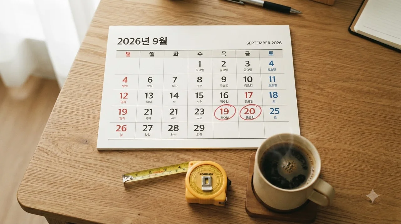2026년 9월 손 없는 날 달력 확인과 이사 일정 선택