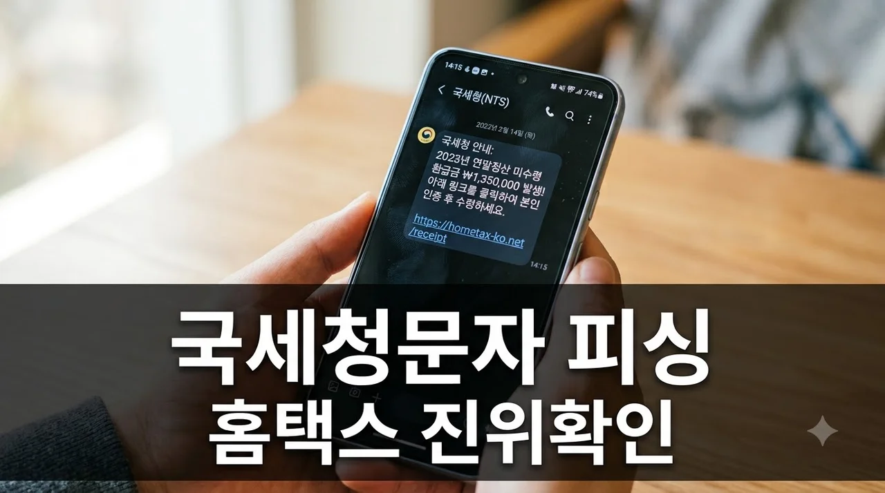 국세청문자 클릭했다 낭패볼 뻔.. 홈택스 사칭 피싱 진짜 구분법 3가지