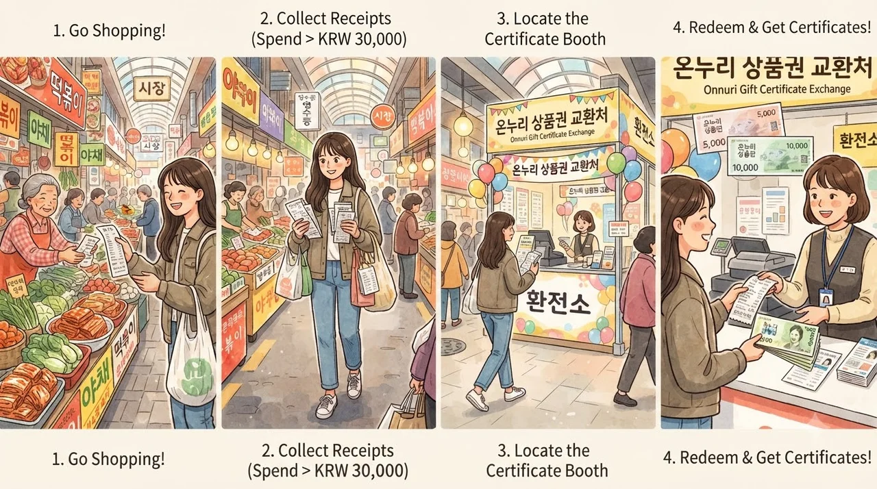 현장에서 바로 받는 온누리상품권 환급 4단계 절차