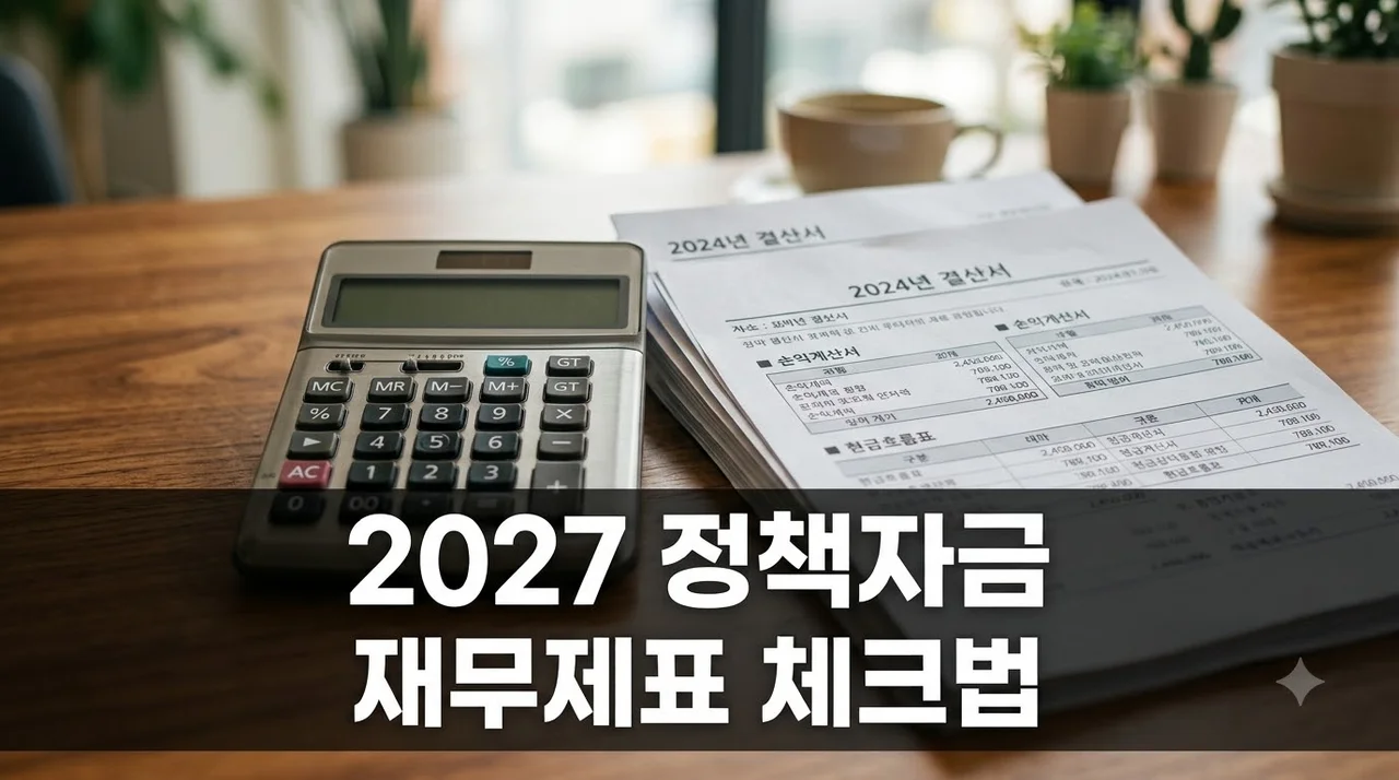 매출 높아도 탈락?.. 2027 정책자금 승패 가르는 재무제표 체크 순서
