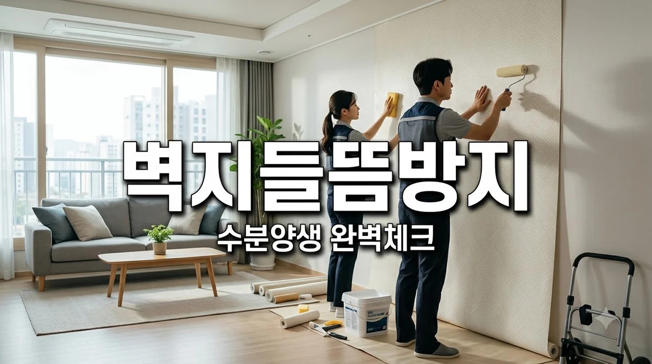 대구 달성군 예미지더센트럴 도배 벽지 들뜸 방지 바탕면 수분 양생 체크법