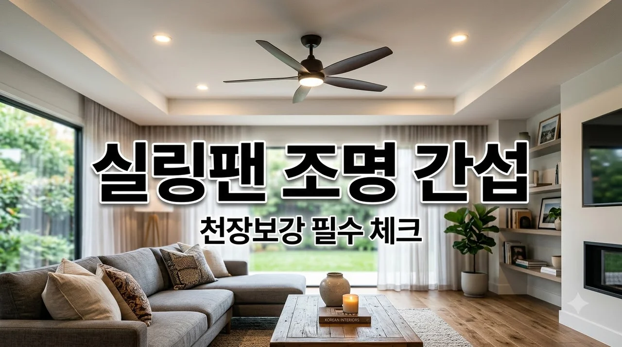 대구 북구 힐스테이트대구역오페라 조명, 실링팬 다운라이트 간섭 전 천장보강 필수 체크