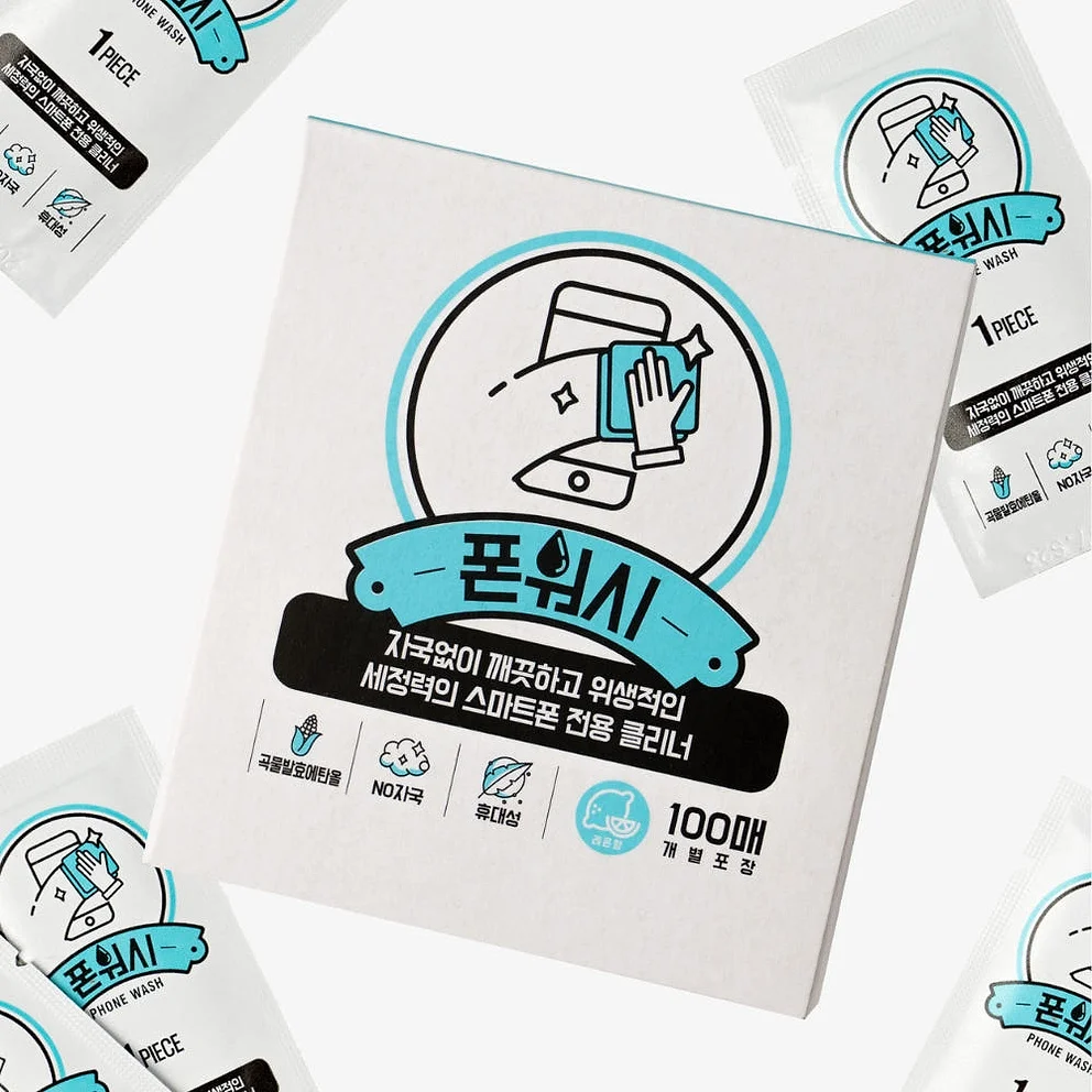 폰워시 스마트폰 클리너 알콜스왑 살균 소독 티슈 액정 세정제 100매 상세 이미지 3