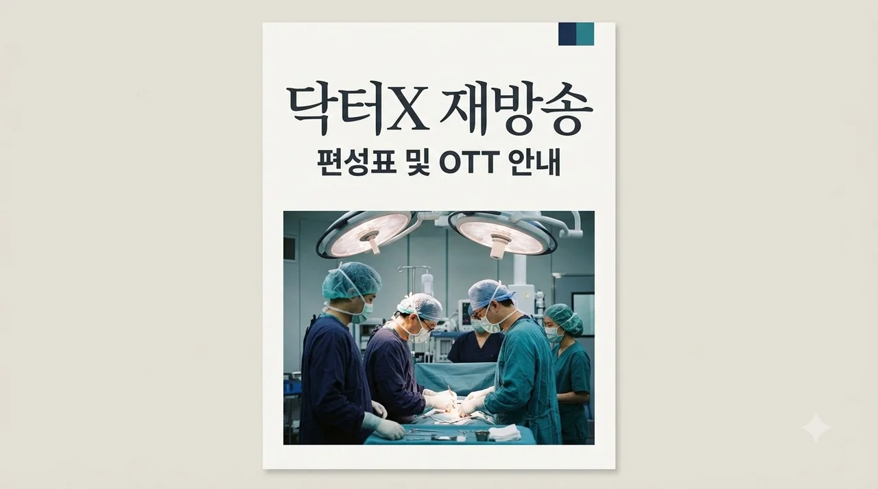 닥터x 재방송 편성표 채널별 일정 및 OTT 다시보기 총정리