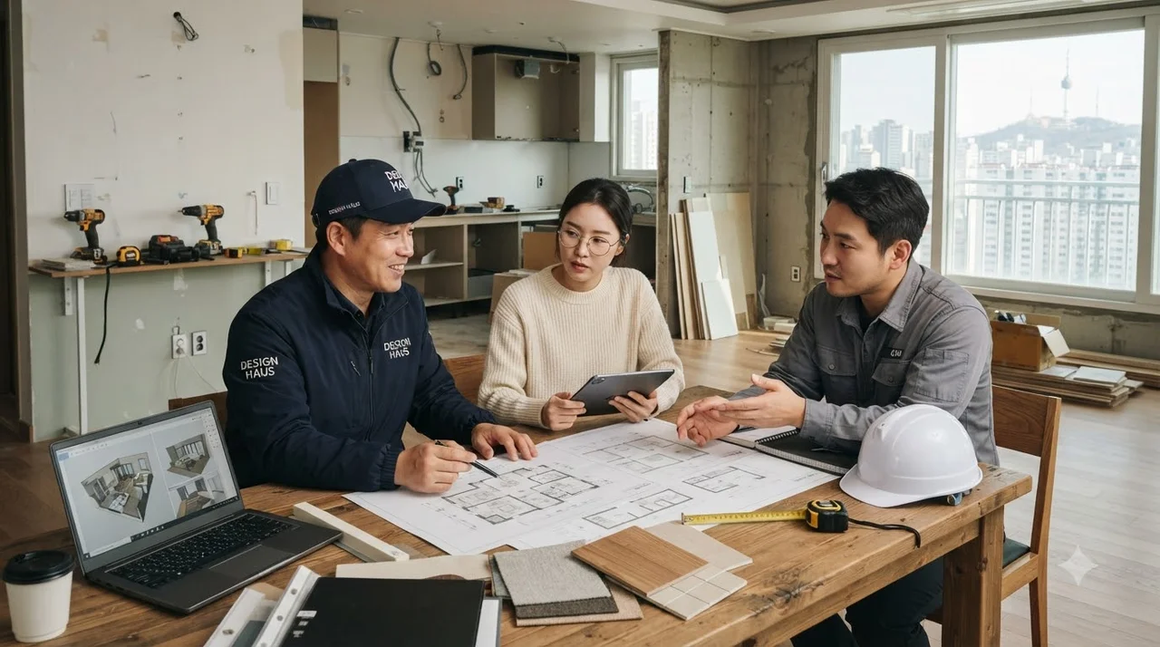 믿을 수 있는 전문 시공팀과 함께하는 인테리어 과정