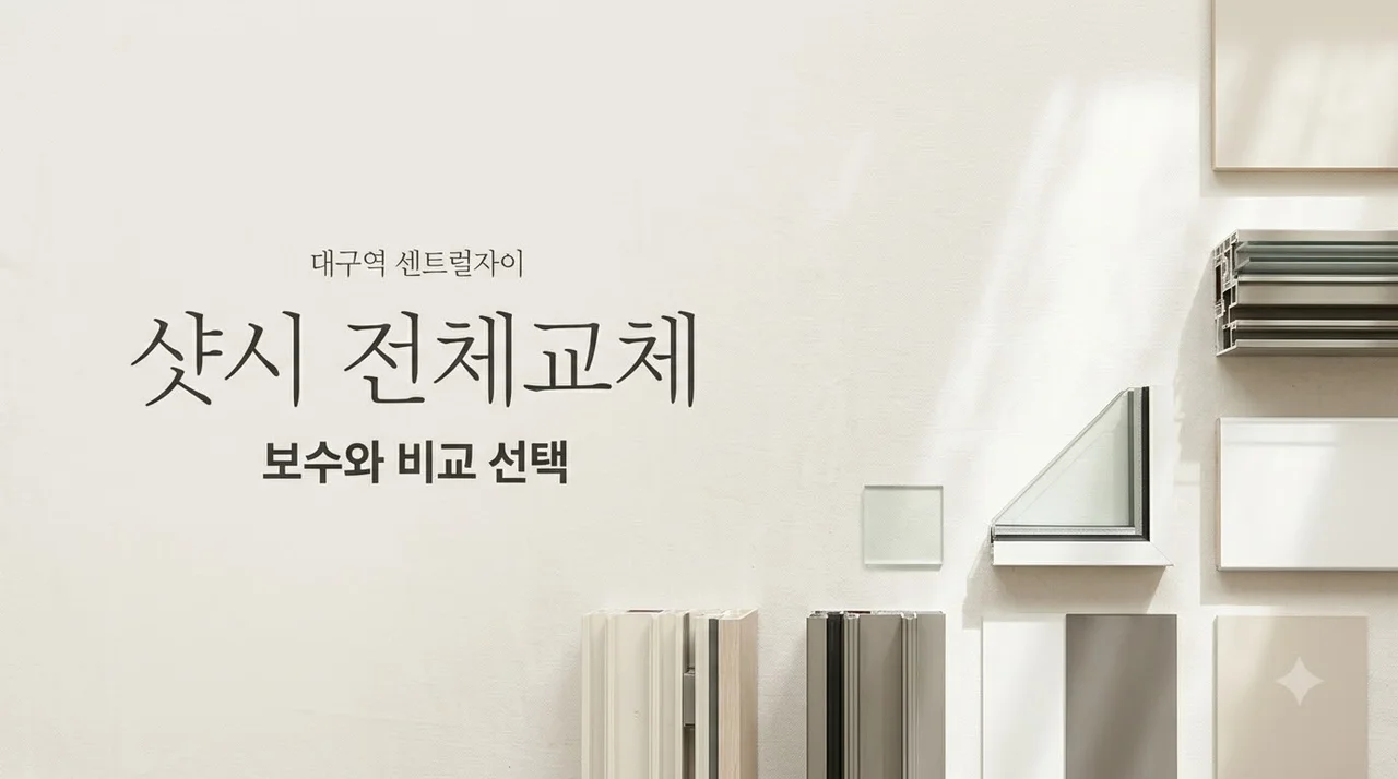대구 중구 대구역센트럴자이 샷시·창호, 전체교체 vs 유리·모헤어 보수 선택표