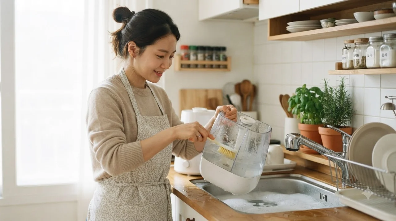 엔퍼센트 가습기 단점 첫 번째: 세척과 관의 복잡함