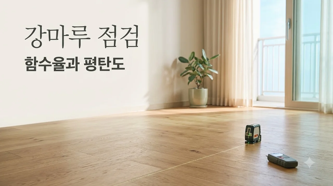 대구오페라스위첸 강마루 시공, 난방 전 바닥 함수율과 평탄도 점검 필수 이유