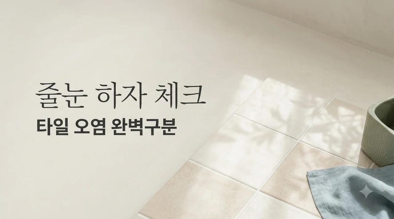 대구 중구 남산자이하늘채 줄눈 시공과 새집 타일 하자 체크리스트