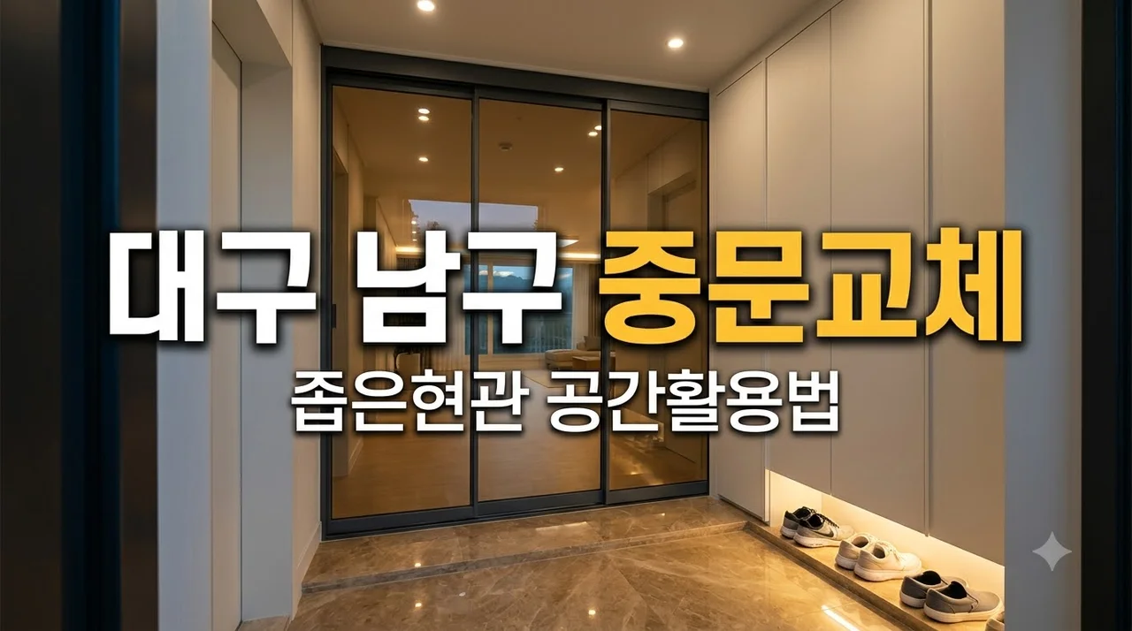 대구 남구 힐스테이트앞산센트럴 중문·문교체, 좁은 현관 수납과 문열림 팁