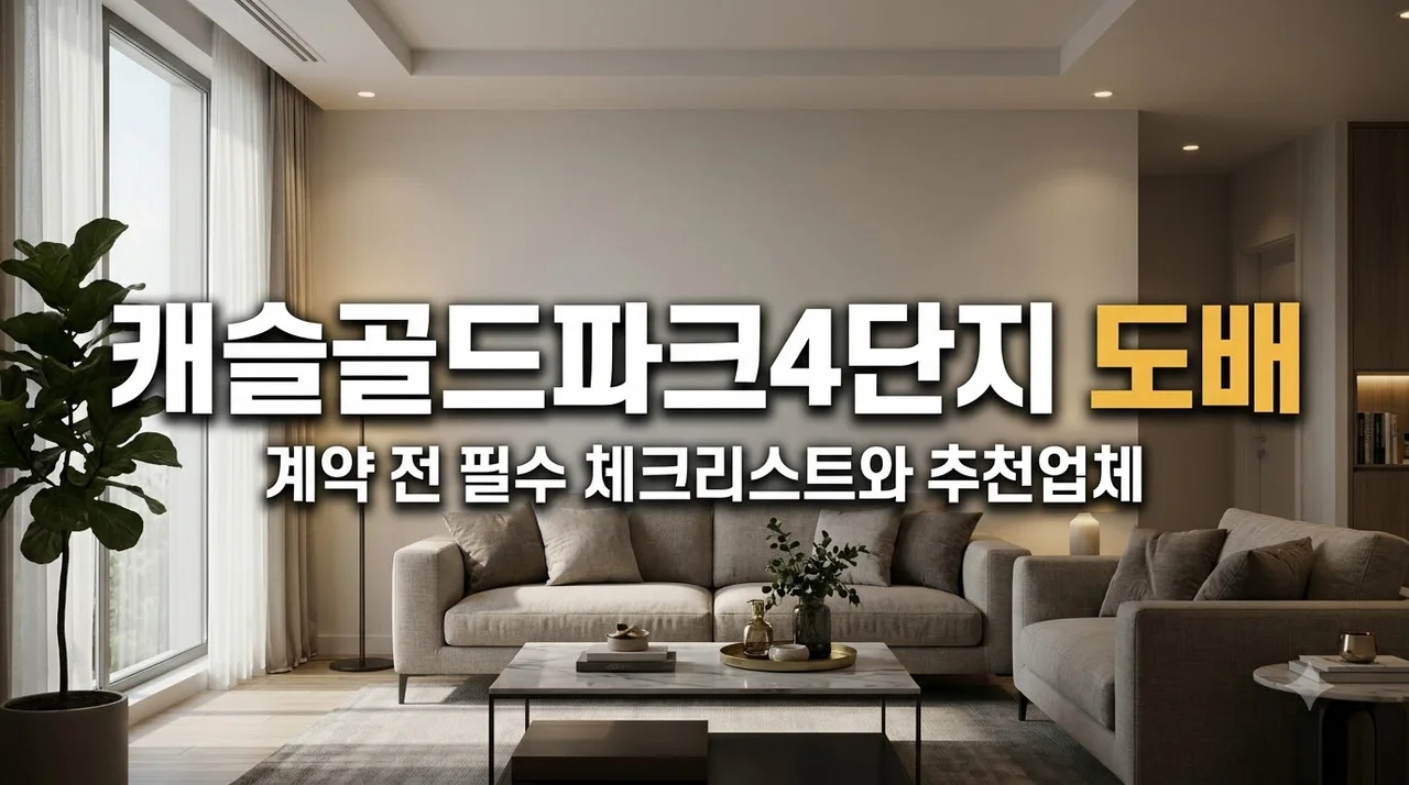 대구 수성구 캐슬골드파크4단지 도배 추천업체 및 계약 전 필수 체크리스트