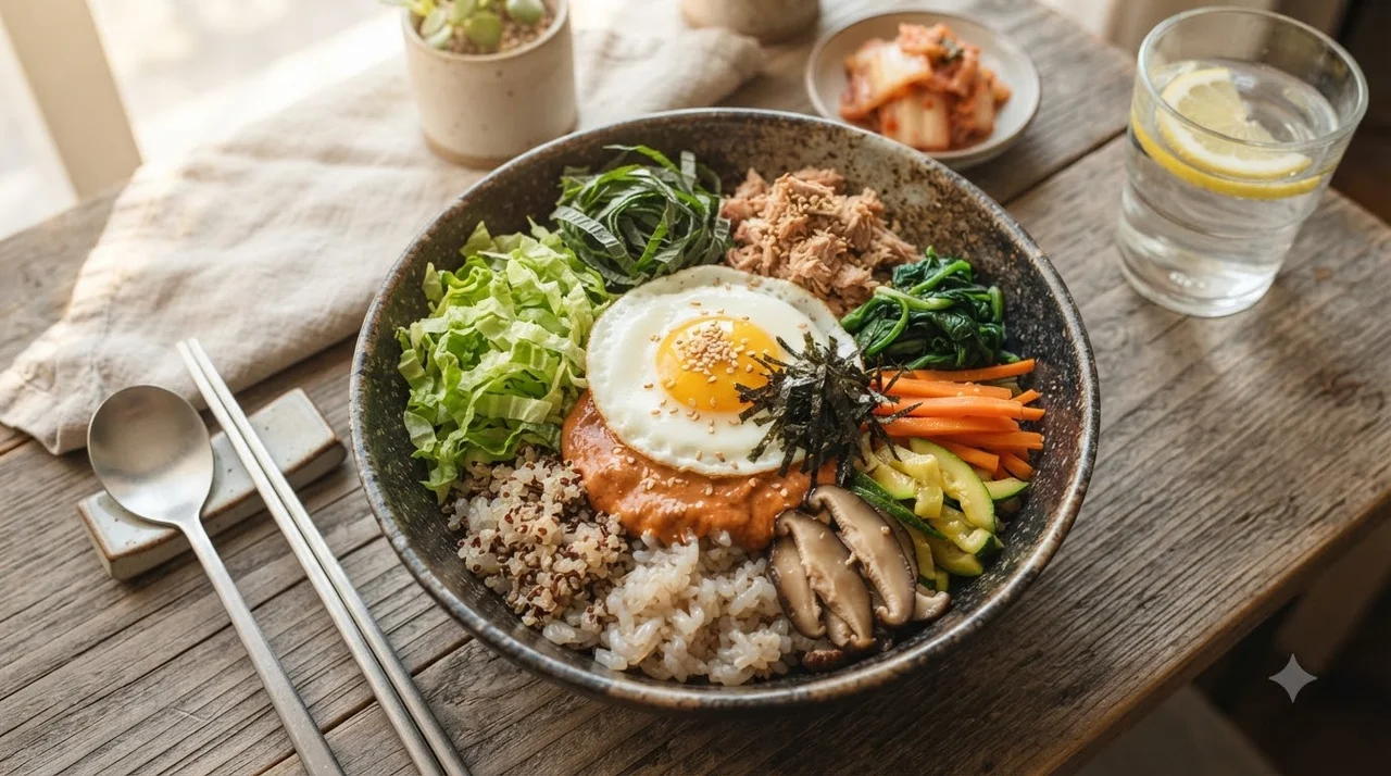 화제의 다이어트 비결, 쌈장 참치 비빔밥 레시피