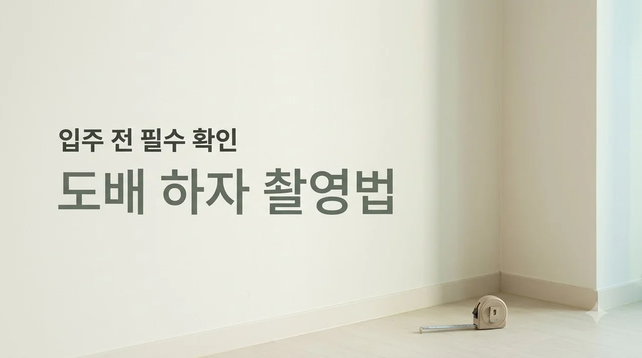 대구 동구 더샵디어엘로 도배 전 하자 사진 촬영법 완벽 가이드