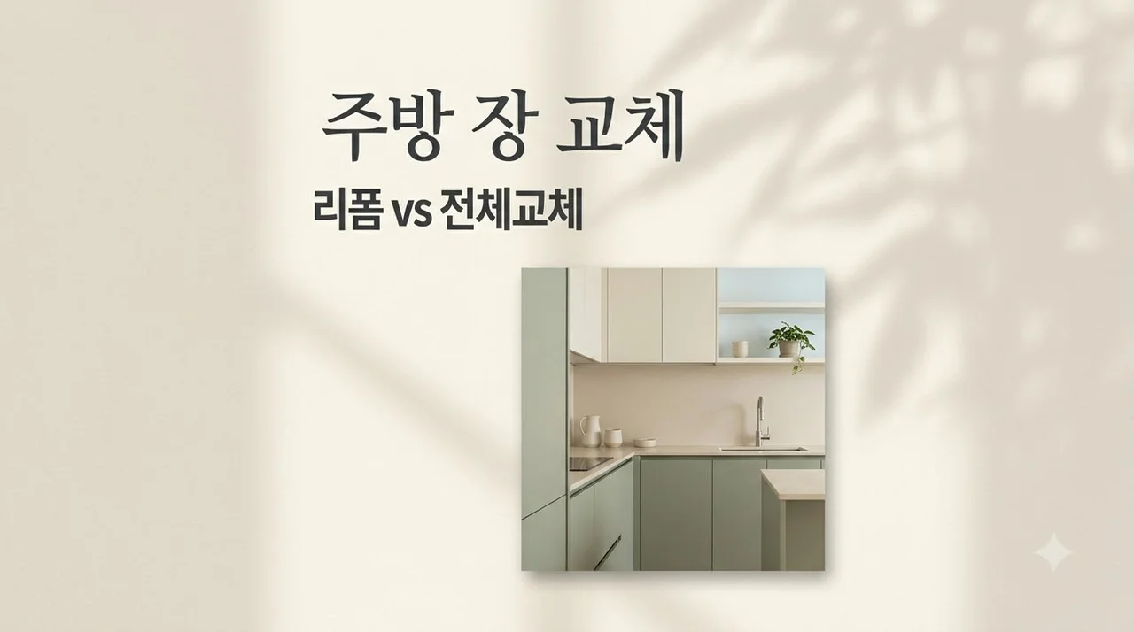대구 동구 신서화성파크드림 주방 기존 장 리폼 vs 교체 6가지