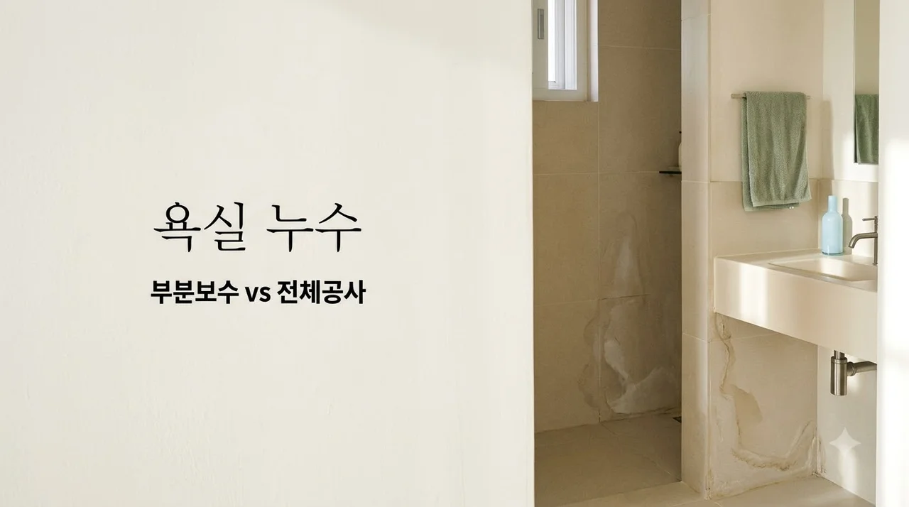 대구 달성군 대실역청아람2단지 욕실 누수 흔적 발견 시 부분 보수와 전체 공사 선택 가이드