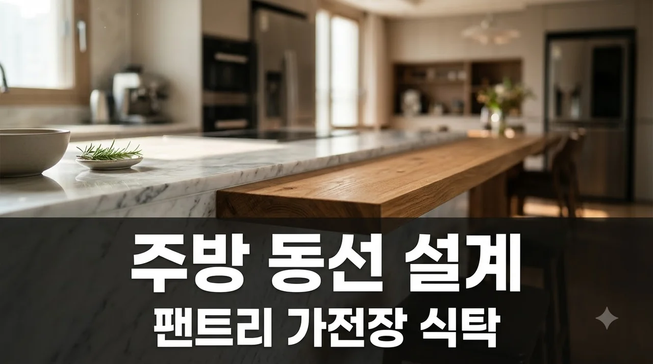 서대구센트럴자이 주방 팬트리 가전장 식탁 동선 6가지 기준