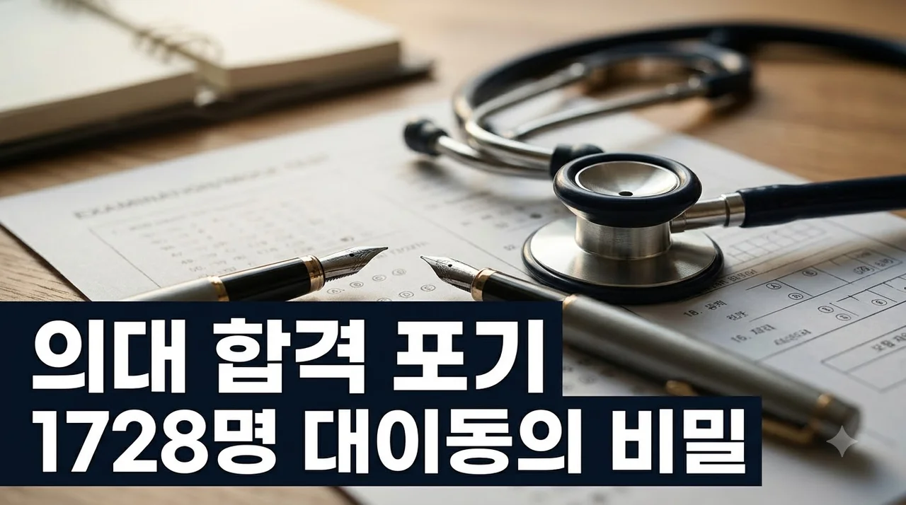의대 수시 합격 포기 1728명 속출! 의대 증원과 중복 합격의 파장