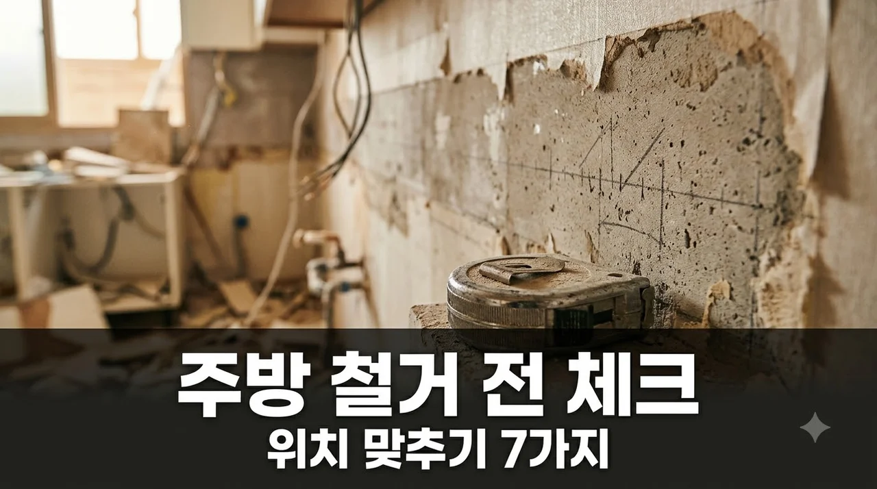 대구 수성구 두산위브더제니스 주방 철거 전 가스 전기 급배수 위치