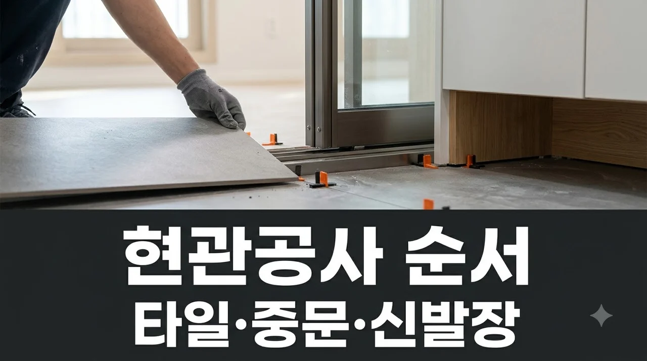 다사동의센트럴파크 현관 인테리어 타일 중문 신발장 공사순서 완벽 가이드