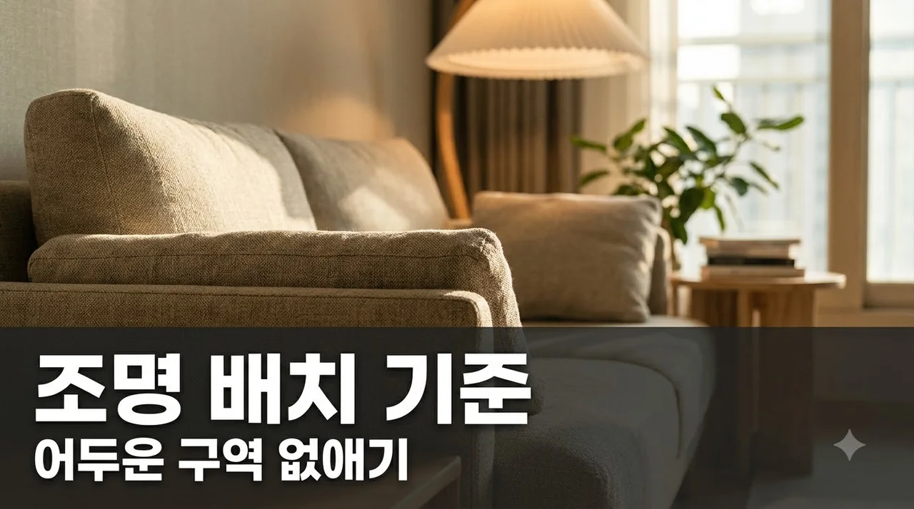 대구 중구 청라힐스자이 조명, 가구 뒤 어두운 구역 없애는 배치 기준