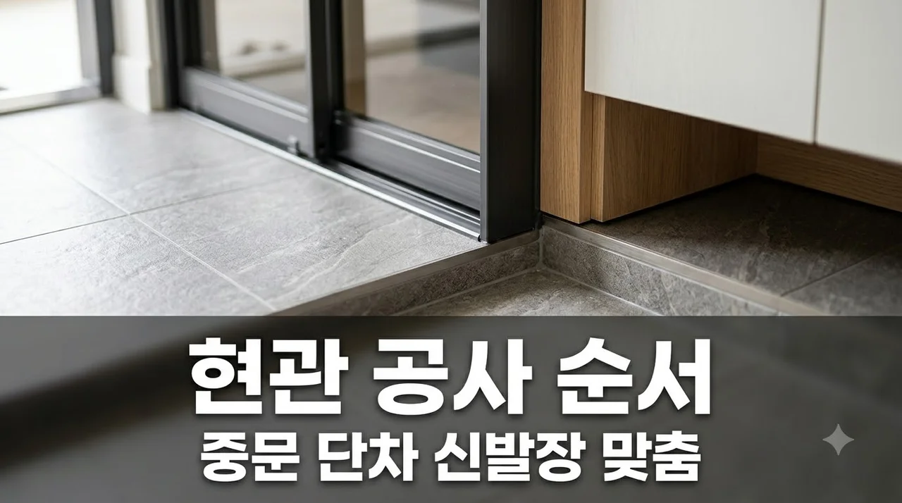 대구 서구 두류스타힐스 현관 공사순서 중문 신발장 단차 완벽 가이드