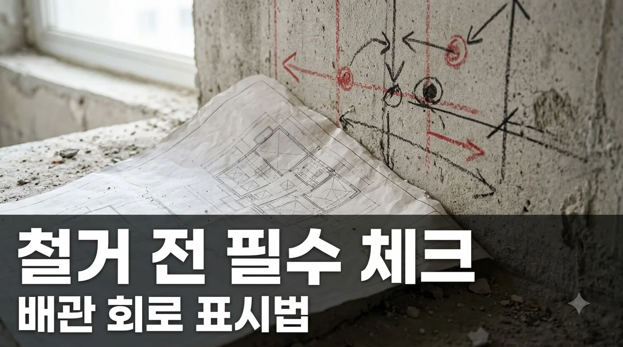 신천역센트럴리버파크 전체리모델링 분전반 전용회로 배관 철거전 표시법