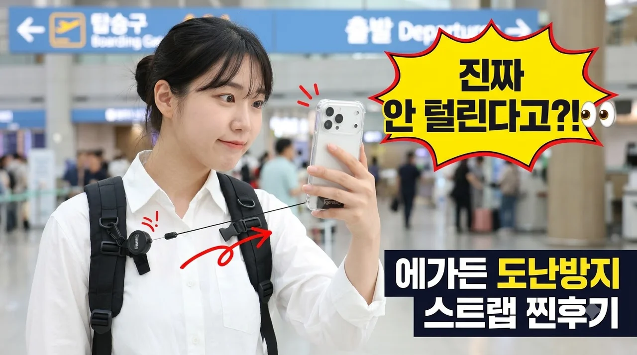 에가든 리트랙션 와이어 해외여행 스마트폰 도난방지 스트랩 찐후기