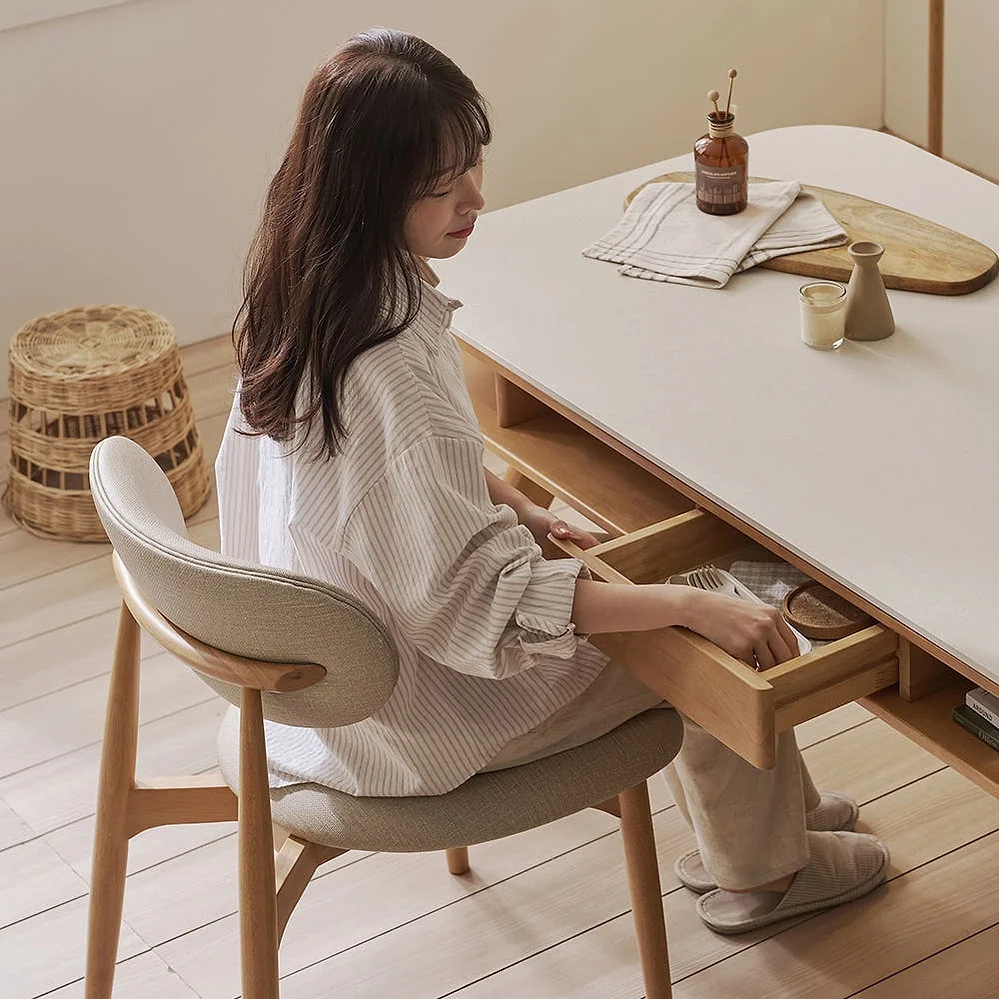 루빅 식탁의자 편안한 식당 디자인 인테리어 테이블 거실 카페 원목 의자 체어 상세 이미지 2