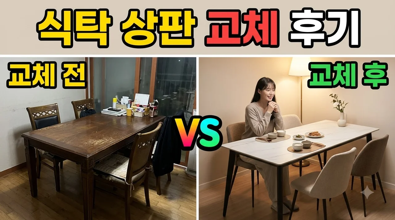 식탁테이블 상판 교체용 세라믹 포세린 식탁 1800 교체 후기